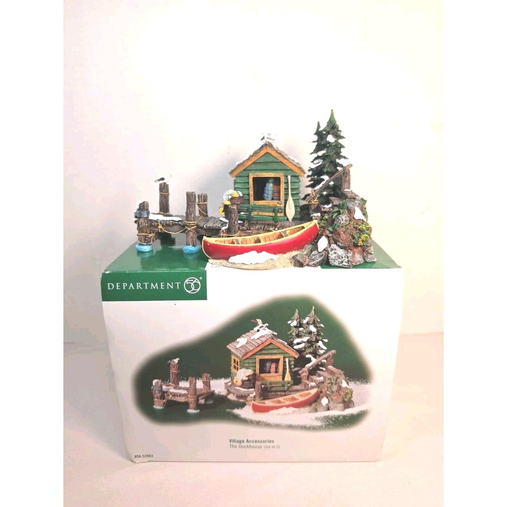 Department 56 Village Accessories The Dockhouse Set of 2 #52863 Retired 2000